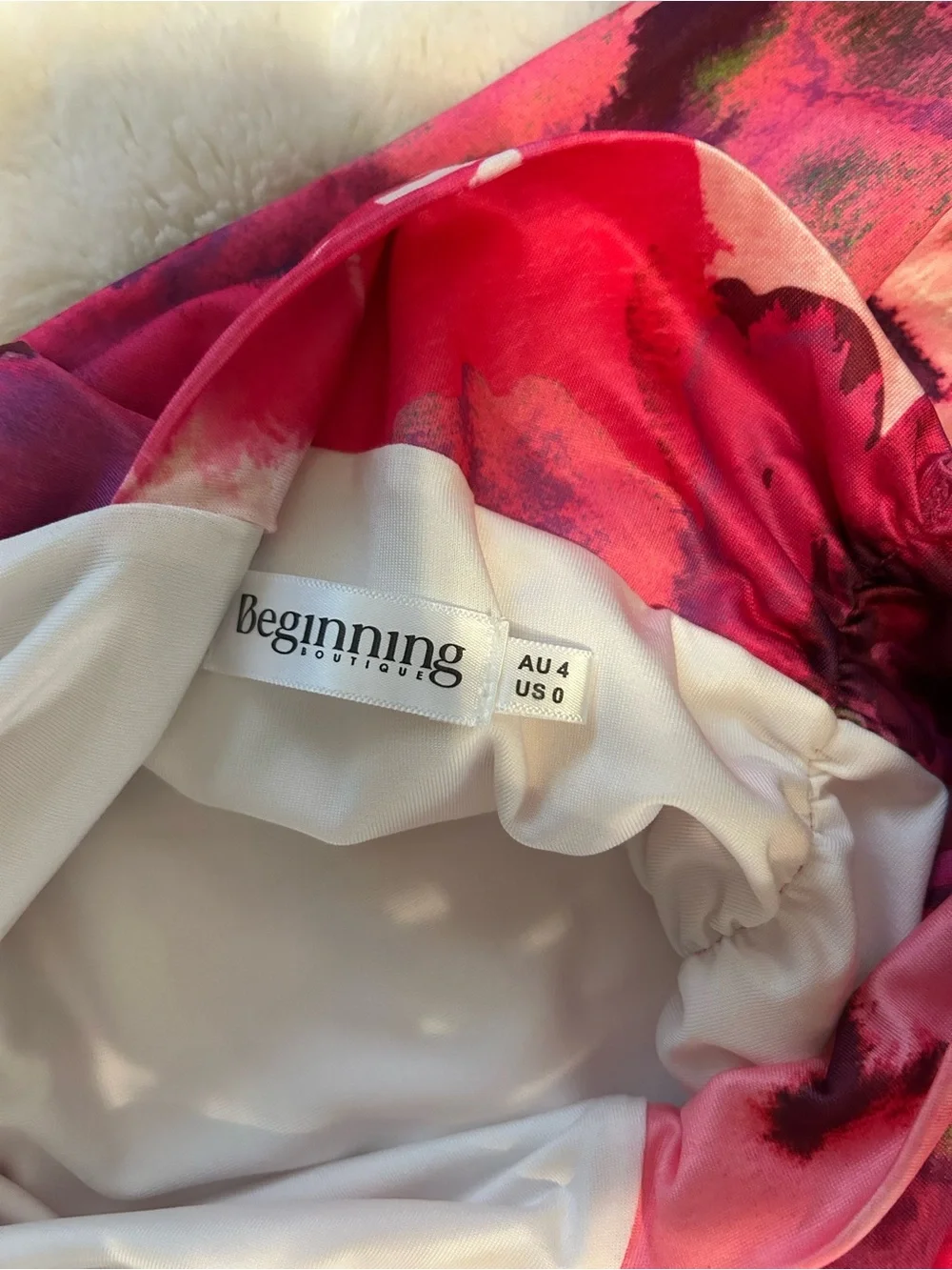 Beginning Boutique Fuchsia Pink Floral Midi Slip Dress